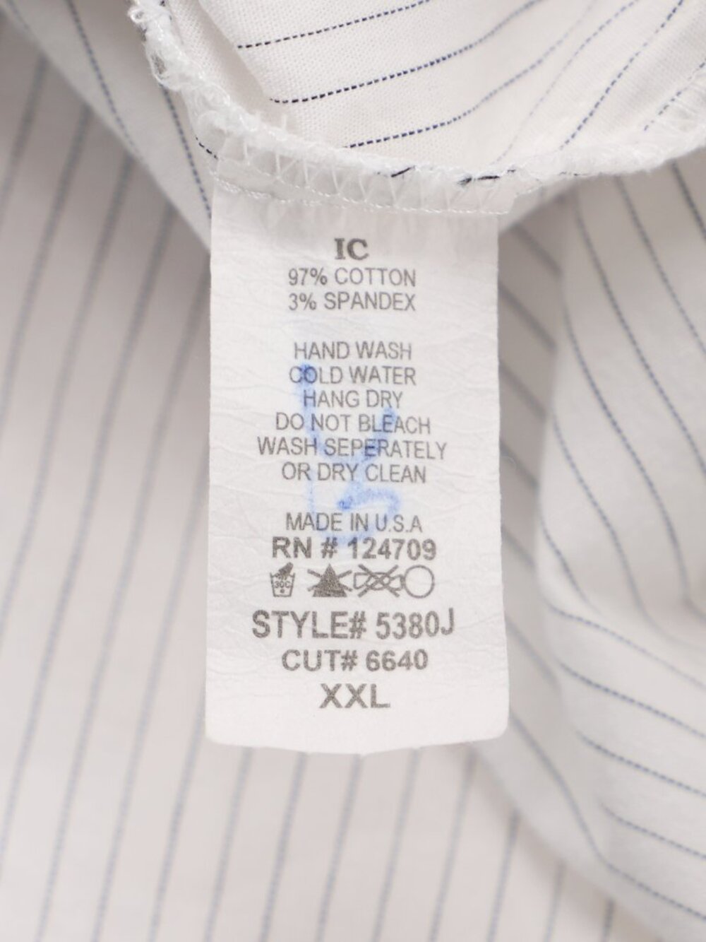 IC CONNIE K White Gray Pin Striped Button Front & Back Tunic Shirt Size XXL - Picture 9 of 9